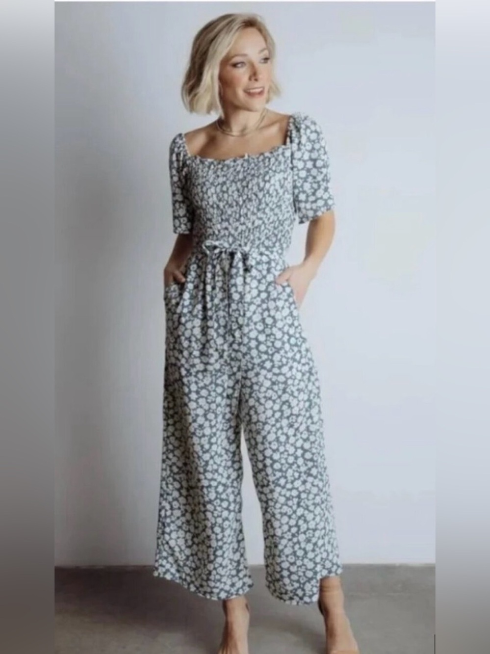 NWT Baltic Born Kendal floral smocked jumpsuit 2XL